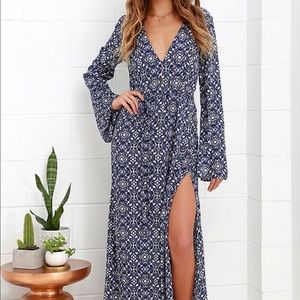 Lulu’s Mandala Daydream Blue Print Maxi Dress